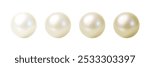 Elegant ivory pearl spheres with a glossy finish, perfect for luxury designs.

