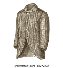 Elegant jacket -Vintage engraved illustration - "La mode illustree" by Firmin-Didot et Cie in 1882 France