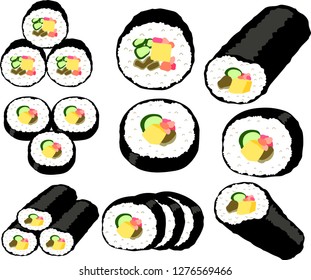 Elegant Japanese Eho-maki sushi roll set