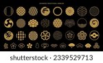 Elegant Japanese pattern decoration and icon collection.