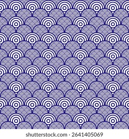 Elegant japanese wave pattern design digital art seamless background modern abstract graphic design