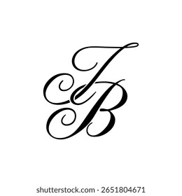 Elegantes JB Monogram Logo Design, perfekt für Luxus-Branding, Boutique-Identität oder persönliche Logo-Designs.	
