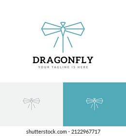 Elegant Jewelery Dragonfly Wings Fly Insect Nature Line Logo Idea