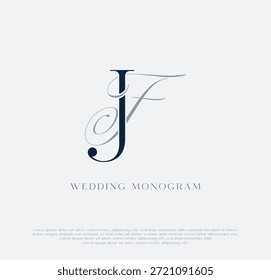 Elegant JF intertwined initials wedding monogram logo