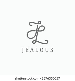 Elegant JL letter logo. Initial J L monogram abstract monoline logo design concept