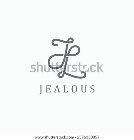 Elegant JL letter logo. Initial J L monogram abstract monoline logo design concept