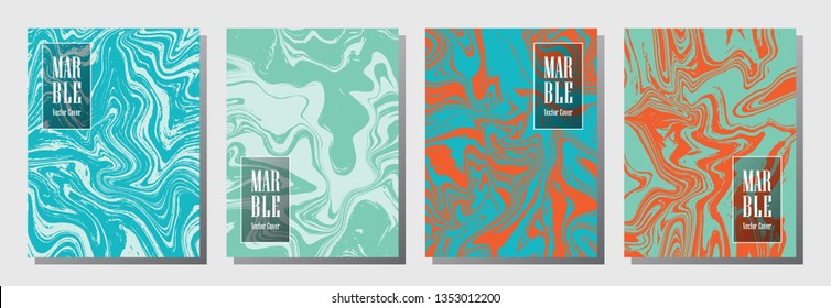 Elegant journal layouts set. Background for binder template, corporate flyers. Annual report cover retro layouts set. Flyer, presentation, report, journal, teal, red binder vectors, title place.