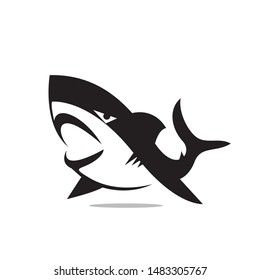 elegant Jump swimming shark logo design inspiration