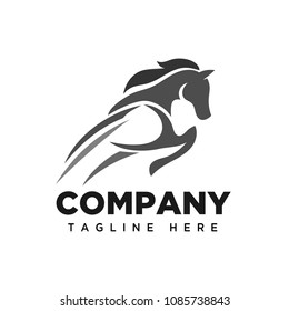 elegant Jumping horse logo