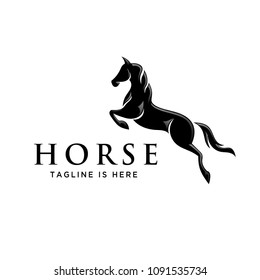 Elegant Jumping Horse Style Logo Stock Vector (Royalty Free) 1091535743 ...