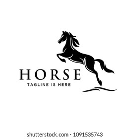 Elegant Jumping Horse Style Logo Stock Vector (Royalty Free) 1091535743 ...