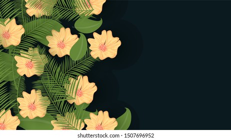 Elegant jungle Leaves and flower pattern background