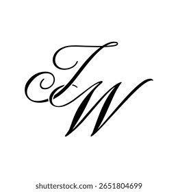 Elegant JW Monogram Logo Design, perfect for luxury branding, boutique identity, or personal logo designs.	

