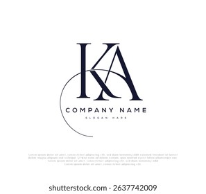 Elegant KA Initials Logo for Corporate Branding