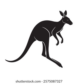 A Elegant Kangaroo silhouette vector art on white background