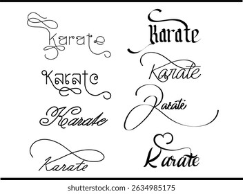 Elegant Karate Monogram Logos with Artistic Calligraphy and Emblem Styles