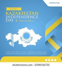 Elegant Kazakhstan Independence Day 16th December Vector Illustration Banner. Kazakhstan Independence Day Greeting Card