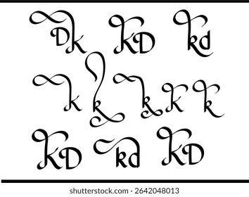 Elegant KD Calligraphy Logo Design | Custom K and D Monogram