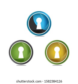 elegant key hole logo vector design template sign
