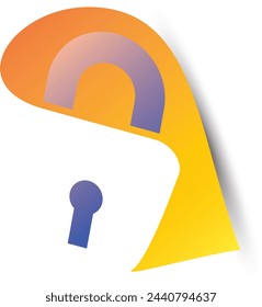 elegant key hole logo vector design template sign