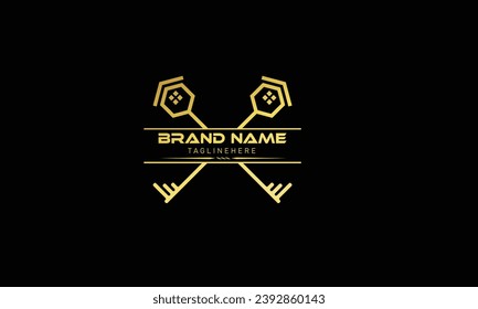 Elegant Key House Logo Design, Real Estate Logo Icon Symbol Design Vector Template