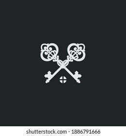 Vector de diseño de logotipo de clave elegante