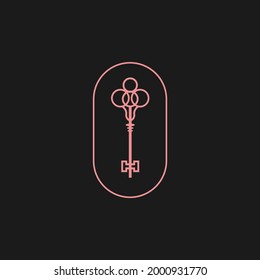 Elegant Key Logo Icon Design Vector