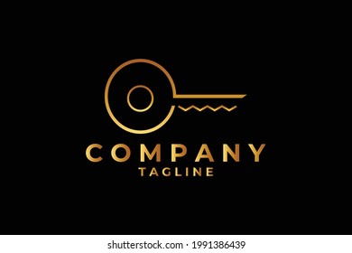 logo de clé élégant. pour l'immobilier, la protection, la construction, etc.