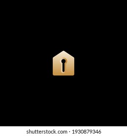 Elegant keyhole with home vector logo design