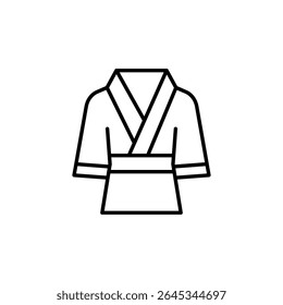 Elegant Kimono Outline Depicting Traditional Japanese Attire On Transparent