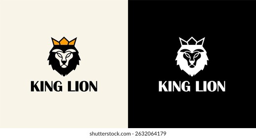 Elegant King Lion Logo Silhouette