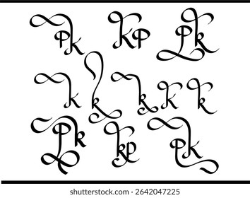 Elegant KP Calligraphy Logo Design | Custom K and P Monogram