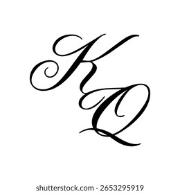 Elegant KQ Monogram Logo Design, perfect for luxury branding, boutique identity, or personal logo designs.