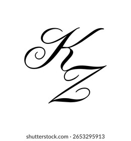 Elegant KZ Monogram Logo Design, perfect for luxury branding, boutique identity, or personal logo designs.
