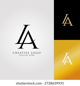 Elegantes LA Monogramm Logo Design Konzept