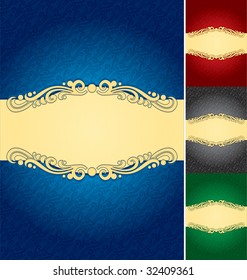 Elegant label background with color variations in blue, red, black and green. Editable and scalable vector illustration.