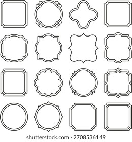 Elegant Label Frame Shapes Set