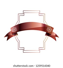 elegant label ribbon snowflake template