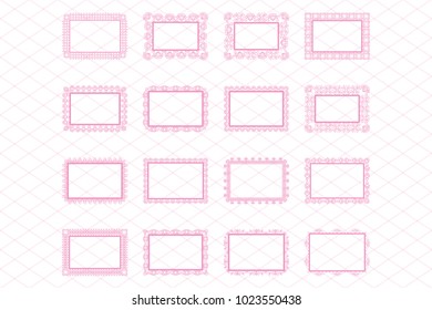 Elegant Lace Border Frames laser cut Picture Frames Art scrapbook - square pink lace frame and rectangle frames square and rectangle