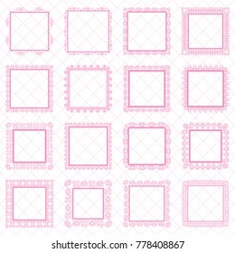 Elegant Lace Border Frames laser cut Picture Frames Art scrapbook - square pink lace frame and rectangle frames square and rectangle