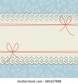 Elegant lace frame with beautiful roses can be used for greeting cards, baby shower cards, invitations, covers and more designs.