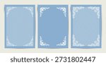 Elegant Lace Frames with floral corners. Card or invitation Vector template