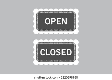 Elegant Lace Open Closed Signs for Bridal Store, Flower Shop, Tea Shop, Bakery, Cafe, Clothing Store.