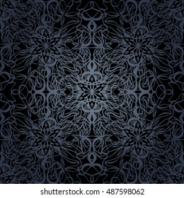 Elegant lace-like seamless pattern. Nice hand-drawn illustration