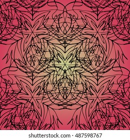 Elegant lace-like seamless pattern. Nice hand-drawn illustration