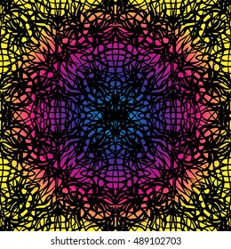Elegant lace-like seamless pattern. Nice hand-drawn illustration