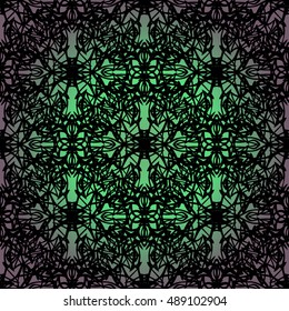 Elegant lace-like seamless pattern. Nice hand-drawn illustration