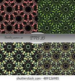 Elegant lace-like seamless pattern. Nice hand-drawn illustration
