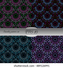 Elegant lace-like seamless pattern. Nice hand-drawn illustration