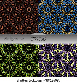 Elegant lace-like seamless pattern. Nice hand-drawn illustration